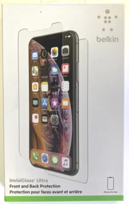 全新 Belkin Invisiglass 前后屏幕保护膜 适用于 iPhone Xs Max — 第 1/2 张图片
