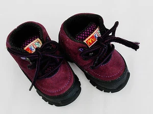 McKids Hikers Leather Upper Boots Infant Baby 3W Ankle High Shoes Purple/Black - Picture 1 of 8