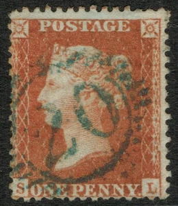 1857 1d Stern SL BLAU London District Low 20 GREENWICH Parmenter Rarität G FU - Bild 1 von 1