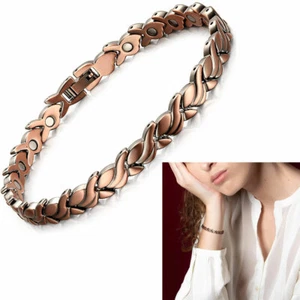 Adjustable Magnetic Therapy Bracelet Arthritis Pain Relief Copper Bangle Womens - Picture 1 of 10