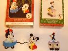 Hallmark Ornaments Make-Believe Boat Mickey & Minnie and Minnie Luggage Car
