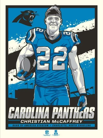 Christian McCaffrey 18" x 24" Limited Edition Serigraph Print : Panthers Cover