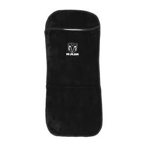 BLACK RAMS HEAD CLOTH SEAT COVER WITH RAMS HEAD LOGO UNIVERSAL FIT NEW MOPAR - Picture 1 of 6