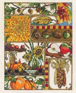 Cross Stitch Kit ~ Janlynn Autumn Montage Seasonal Sampler #017-0103 - Picture 1 of 2