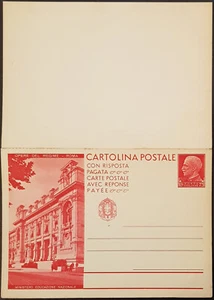 Italy 1932 stationery picture reply card 75+75c Education Ministry/Disabled Home - Picture 1 of 2