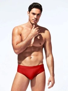 Vibrant Red Men's Swim Briefs. Size Large 34"-36" - Picture 1 of 5