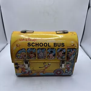 Porta pranzo vintage anni 60 Walt Disney "School Bus" in metallo no thermos - Foto 1 di 5