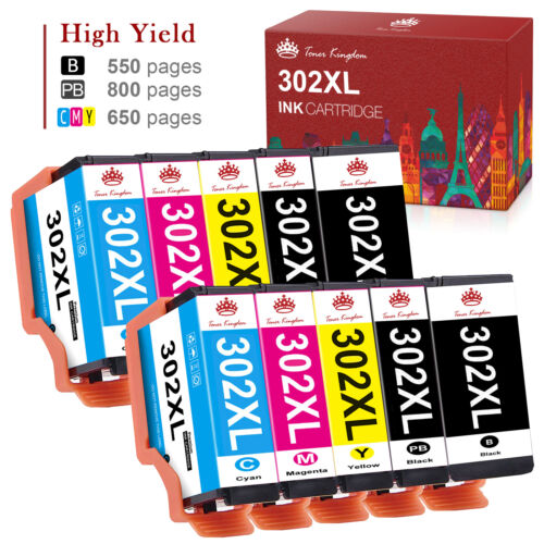 302Xl T302Xl Ink For Epson 302 Expression Premium Xp-6000 Xp-6100 Printer Lot