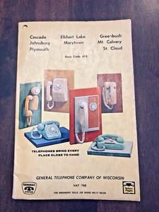 1968 Telefonbuch Cascade Elkhart Lake Wisconsin WI Verzeichnis Genealogie Telefon - Bild 1 von 8
