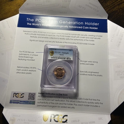 2013 D Lincoln Shield Cent PCGS Sample Slab - PCGS Sleeve Cover