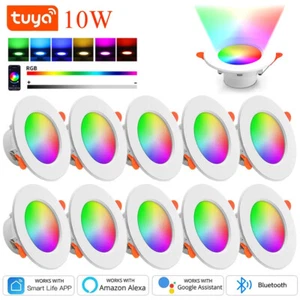 Tuya Smart LED Downlight Recessed Ceiling Lights RGB Dimmable For Google - Picture 1 of 29