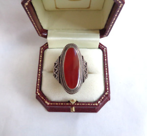 Big Vintage Southwestern Carnelian Sterling Silver Ring sz 9.5