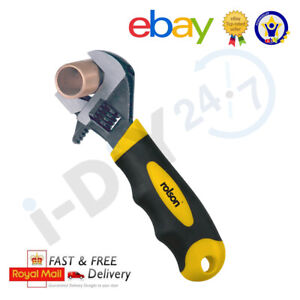2 in1 Stubby Adjustable Wrench Pipe Spanner Small Dual Function 25mm 1" Wide Jaw