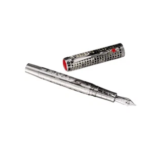 HONGDIAN WA35 Silver Fountain Pen Iridium EF/F Nib Converter Writing Pen Gift - Picture 1 of 17