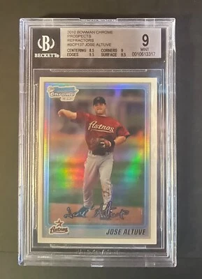 2010 年 Bowman Chrome 036/500 Jose Altuve 折射器新秀 BGS 9 完好 BCP137 — 第 1/2 张图片