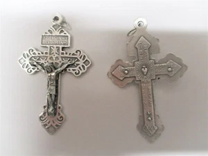 2.25 inch Silver Tone Oxidized Pardon Crucifix (with O Ring) - Picture 1 of 3