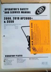 MBW Vibratory Plates Operator & Service Manual 2000, 2018, AP200+, 3550 L18702 - Picture 1 of 4