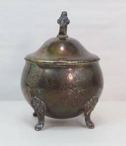 Vintage Leonard dekorative Silber Teller Fuß Zuckerdose mit Deckel 4,5" Höhe - Bild 1 von 13