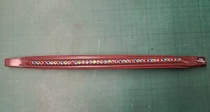 John Whitaker Padded Raised Diamanté, Brown Browband ,Pony Size 14”(Ref:364Y) - Picture 1 of 6