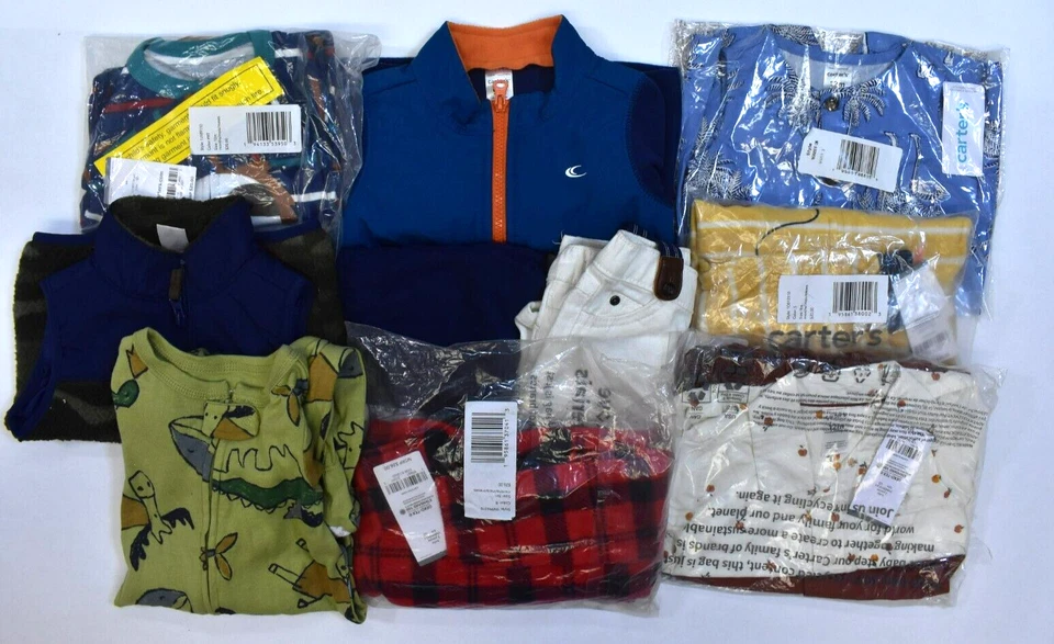 Carter's Bulk Baby Boys Size 6 12 Month Mixed Seasons Tops Bottoms Pjs