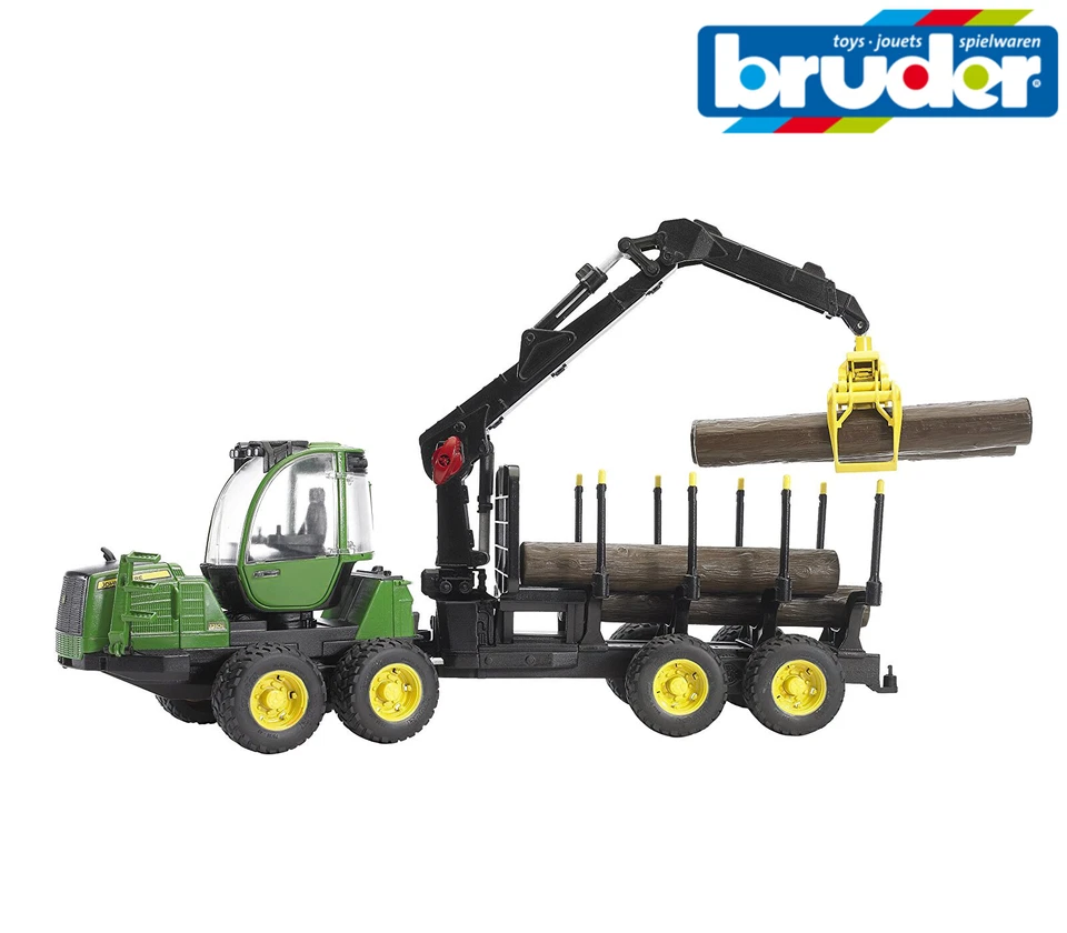 Bruder Toys 02133 John Deere 1210E Logging Forwarder with Grab + 4 Tree Trunks - Image 1 of 1