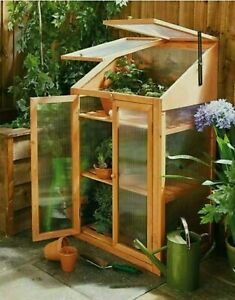 Gardenline Small 1.2M Natural Wooden Greenhouse - Brand New