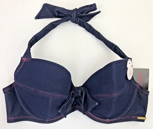 La Senza 40E Bikini Top with Full Support Denim Blue BNWT - Picture 1 of 4