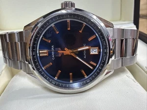 Orologio donna TAG HEUER Carrera AUTOMATIC 36 mm quadrante blu SS WBN2311 C993 - Foto 1 di 12