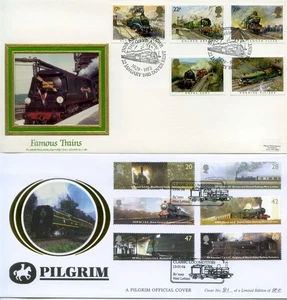 1985/2004 DAMPFZÜGE GROSSBRITANNIEN PILGRIM ILLUS. FDC x2 +SPECIAL PMKS sehr guter Zustand - Bild 1 von 1