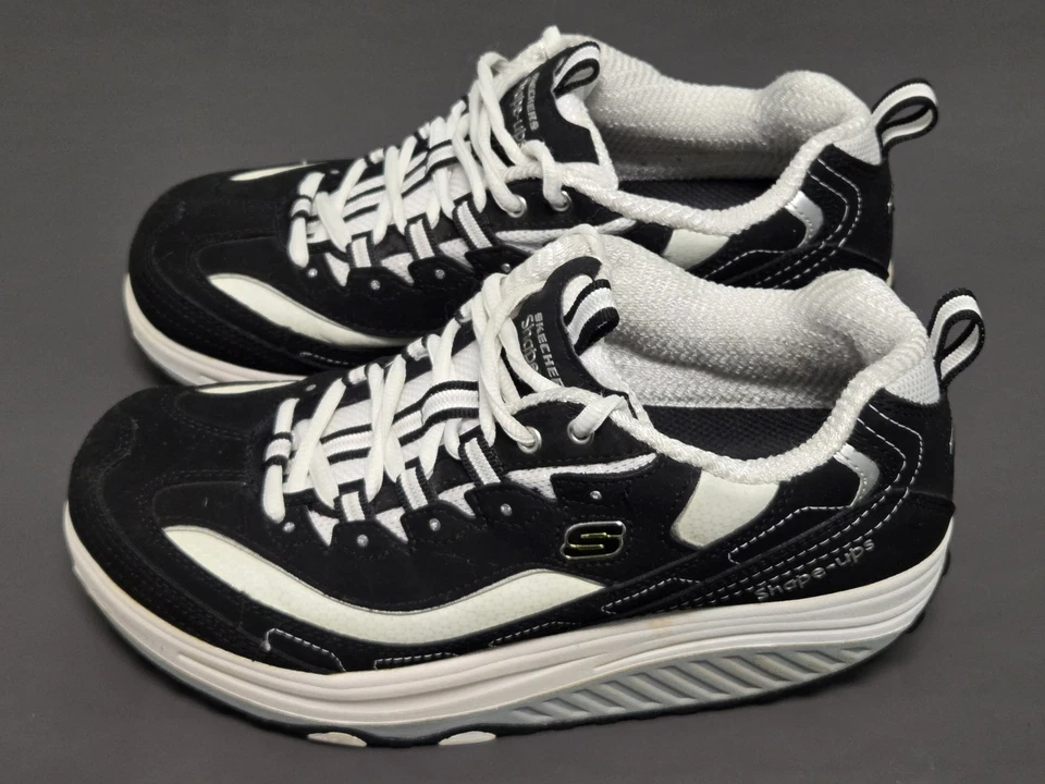 Skechers Shape Ups Mujer 8 Zapatos para Caminar Negro Blanco 2010 Tenis Comodidad 11809 Foto 1 de 4