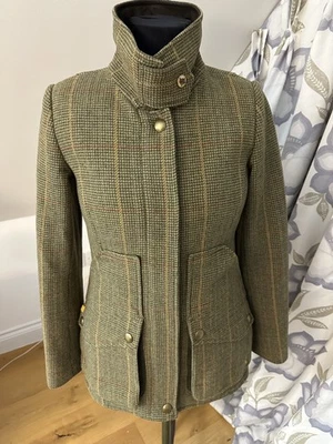 Joules Ladies Fieldcoat Mr Toad Green Tweed Wool Check Jacket UK 12 VGC - Image 1 of 4