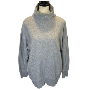 Aerie Women's Oversized Cowl Neck Sweatshirt Size XS Gray Cotton Blend Pullover - Picture 1 of 10