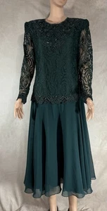 Abito da sera verde madre della sposa vintage taglia 16 - Foto 1 di 6