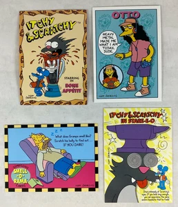 PROMO CARDS: THE SIMPSONS Skybox 1993 & 1994: 4 DIFFERENT: P3 & #18; #P2 & Smell - Picture 1 of 3
