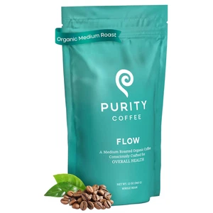 Purity Coffee FLOW Medium Roast - USDA Organic Specialty Grade Arabica, 12oz Bag - Bild 1 von 6