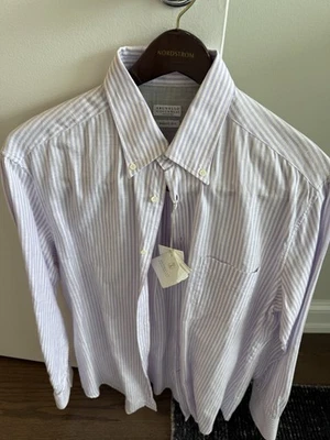 Brunello Cucinelli Striped Linen Button Down Shirt - XL - NWT - Image 1 of 4