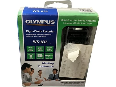 Olympus WS-832 Digital Voice Recorder 4GB USB Stereo Conference 2080 - Image 1 of 4
