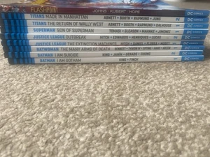 Stack Of 9 DC Rebirth Trade Paper Backs | Batman, Justice League, Etc. SunDamage - Picture 1 of 4