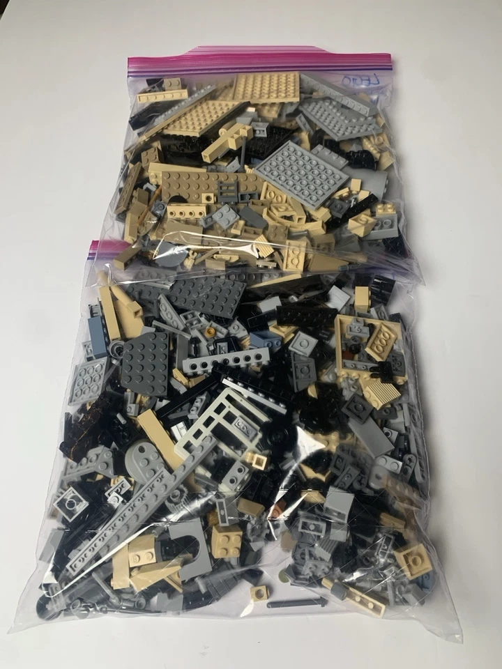 Lot of Lego 2 Pounds of Black, Grey, Brown, Light Brown, White Pieces - Image 1 of 1