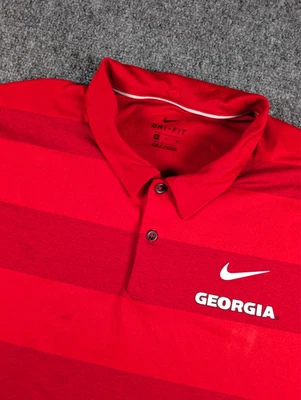 Georgia Bulldogs Nike Dri Fit Polo Shirt Mens XL Red Performance Football - Image 1 of 4