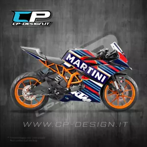Kit Grafiche per KTM RC125 200 390 2016 2017 2018 2019 2020 Sticker martini sm - Foto 1 di 3
