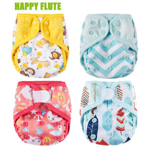 Newborn Baby Diaper Cover Happy Flute Cloth Diaper Double Guessts Fit 4-11 LBS