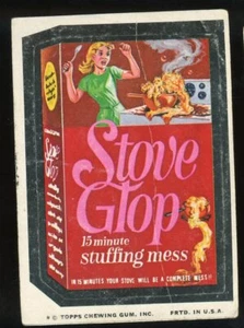 Topps Wacky Packs 1974 estufa Glop relleno desorden bronceado trasero escaneos HD   - Imagen 1 de 2