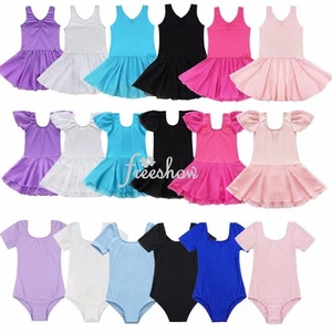 Girls Toddler Gymnastics Leotard Ballet Dress Tutu Skirt DanceWear Costume 2-14Y - Picture 1 of 58