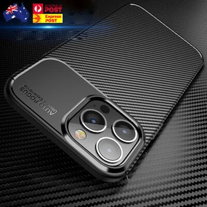 For iPhone 13 12 11 Pro Max Ultra Slim Carbon Soft TPU Shockproof Case Cover - Picture 1 of 21