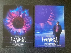 TAKESHI KITANO HANABI Japan 1998 original FLYER mini-poster x2 Hana-bi Fireworks - Picture 1 of 4