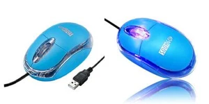 USB Wired Mini Blue Mouse for Laptop with LED Light by SOONGO - Picture 1 of 9