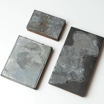 Blocos antigos de impressão de metal madeira polícia montada no noroeste montadas no Canadá - Imagem 1 de 4