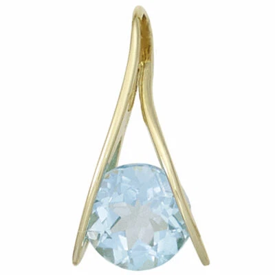 Pendiente Con Topacio Azul Cielo Claro 375 Oro Amarillo Dama - Imagen 1 de 3