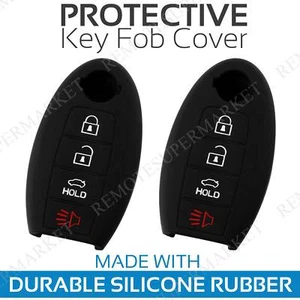2 Key Fob Cover for 2005-2008 Infiniti G35 Remote Case Rubber Skin Jacket - Picture 1 of 1